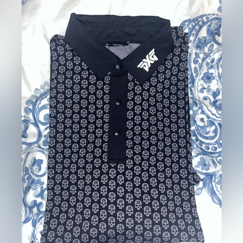 PXG S Men’s polo with signature skull pattern